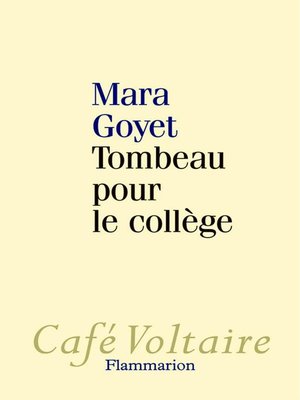 cover image of Tombeau pour le collège